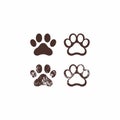 Set of Paw Print Vector illustration. Paw Grunge Vector Royalty Free Stock Photo