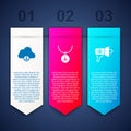 Set Peace cloud, Necklace with peace symbol and Megaphone. Business infographic template. Vector Royalty Free Stock Photo