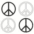 Set Peace Sign in white background