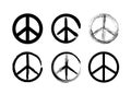 Set of peace symbol. vector illustration Royalty Free Stock Photo