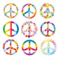 Set of peace symbols
