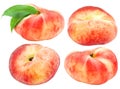 Set of peaches Royalty Free Stock Photo