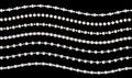 Set of pearl wavy strings isolated on black background. Royalty Free Stock Photo