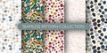 Set of pebble seamless doodle patern. Abstract stones backdrop collection