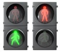 Set of pedestrian light lights