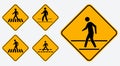 Set of pedestrian walk sign. easy to modify