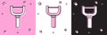 Set Peeler icon isolated on pink and white, black background. Knife for cleaning of vegetables. Kitchen item, appliance Royalty Free Stock Photo