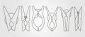 set of pegs line art logo vector symbol illustration design, clothes pin vector design Royalty Free Stock Photo