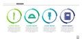 Set Pen, Protractor, Paint brush and Spiral notebook. Business infographic template. Vector Royalty Free Stock Photo