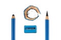 Set of pencil and sharpener