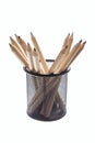 Set of pencils in black holder