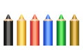 Set of pencils. Multicolored pencils on a white background. Vector clipart