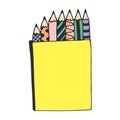 A set of pencils vector color icon. Hand-drawn pencils. Back to school education drawing hobbies Royalty Free Stock Photo