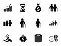 Set of pension funds icons. Vector pictograms