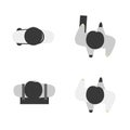 Set of people from above, top view. Simple style. Flat design vector illustration. Staying and walking different men and women. Royalty Free Stock Photo