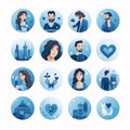 Set of people avatars icons in flat style. Vector illustration Royalty Free Stock Photo