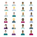 Set of people avatars profession, professional human occupation, basic characters set, employee variety in flat style. Royalty Free Stock Photo