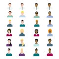 Set of people avatars profession, professional human occupation, basic characters set, employee variety in flat style. Royalty Free Stock Photo