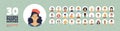 Set of people avatars, round icons with faces Royalty Free Stock Photo