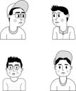 Set of people characters avatars in flat design. Illustrations for identity in Internet, concepts, app pictographs, info-graphic