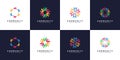 Set of people and community logo Royalty Free Stock Photo