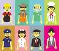 Set of people of different professions, career characters design, Labor Day, cartoon flat-style vector illustration Royalty Free Stock Photo