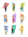 Set of people of different professions, career characters design, Labor Day, cartoon flat-style vector illustration. Set of vector Royalty Free Stock Photo