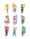 Set of people of different professions, career characters design, Labor Day, cartoon flat-style vector illustration. Set of vector Royalty Free Stock Photo