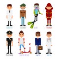 A set of people of different professions