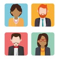 Set of people faceless characters cartoons