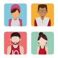 Set of people faceless characters cartoons