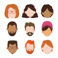 Set of people faceless characters cartoons Royalty Free Stock Photo