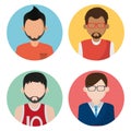 Set of people faceless characters icons