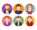 Set of people faceless characters icons