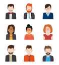 Set of people faceless characters icons