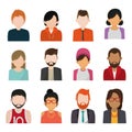 Set of people faceless characters icons