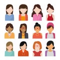 Set of people faceless characters icons