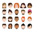 Set of people faceless characters icons