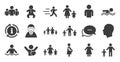 Set of People and Family icons. Swimming pool. Vector