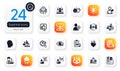 Set of People flat icons. Farsightedness, Teamwork and Cyber attack elements for web application. For design. Vector