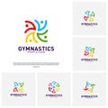 Set of People Healthy logo design concept vector.Gymnastics logo template. People care Icon Symbol Royalty Free Stock Photo