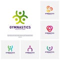 Set of People Healthy logo design concept vector.Gymnastics logo template. People care Icon Symbol Royalty Free Stock Photo