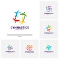 Set of People Healthy logo design concept vector.Gymnastics logo template. People care Icon Symbol Royalty Free Stock Photo