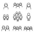 Set of people icon with linear style Royalty Free Stock Photo