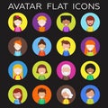 Set of people icons for avatars.