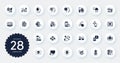 Set of People icons, such as Businessman case, Like and Fingerprint flat icons. For website design. Vector