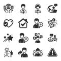 Set of People icons, such as Engineering team, Share, Shipping support symbols. Vector