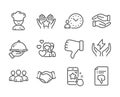 Set of People icons, such as Helping hand, Time management, Safe energy. Vector