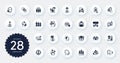 Set of People icons, such as Hiring employees, Support service and Quick tips flat icons. For website design. Vector