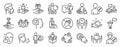 Set of People icons, such as Safe time, Dont touch, Court judge. Vector